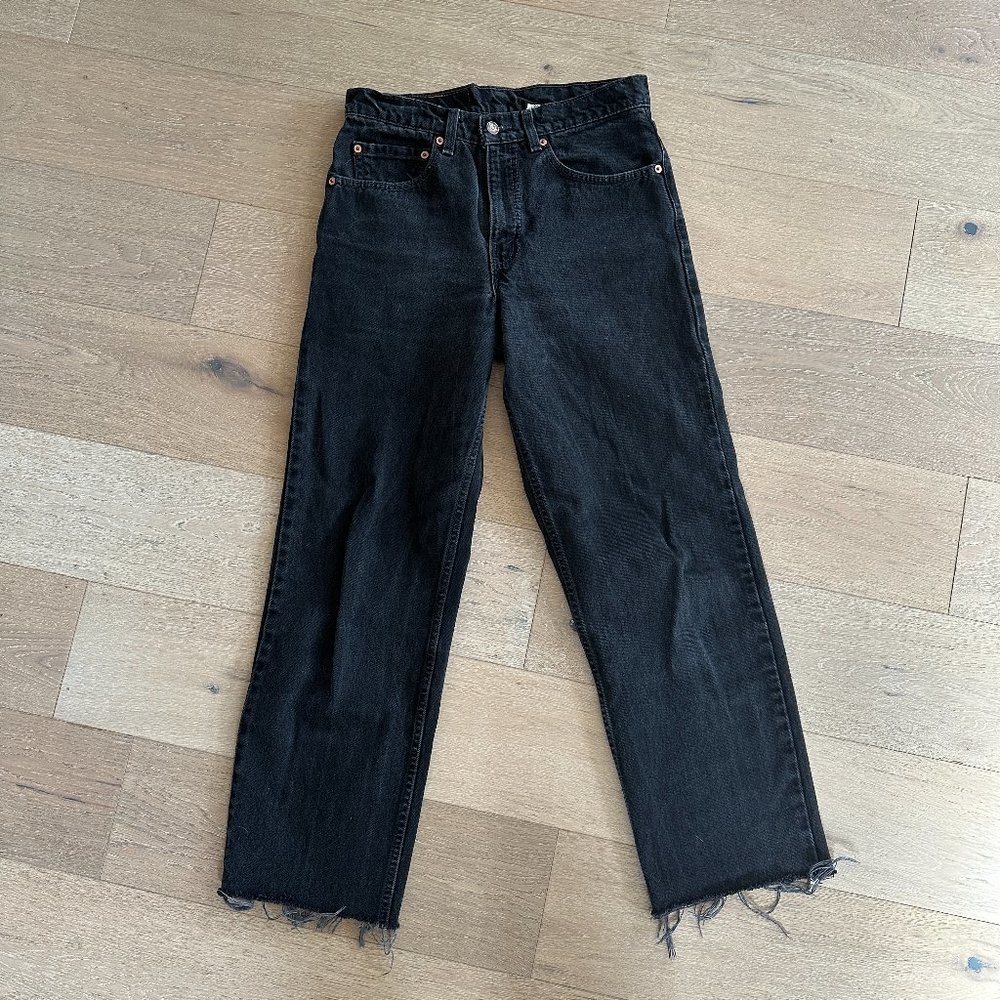 Vintage Levi's 550 raw hem jeans - Faded Black - Size 29/30